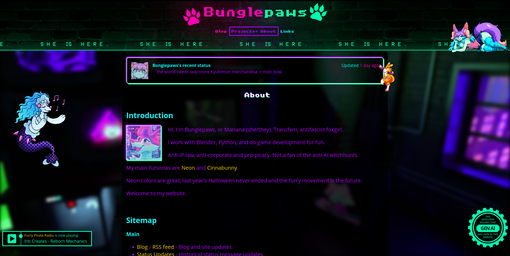 Regular theme (About page)