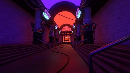 View of Neon Hall, the shot taken from toward the entrance