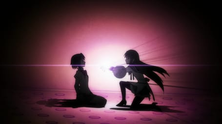 The scene where Homura threatens to kill Sayaka. Removed entirely from Movie 1.