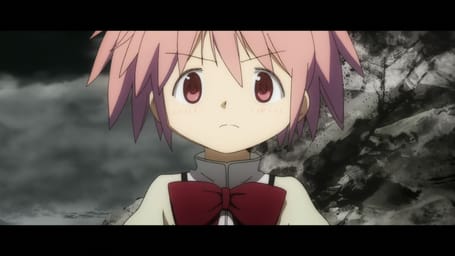 Madoka's wish scene plays Sis Puella Magica in the anime, and Decretum in Movie 2. Sis Puella Magica makes way more sense thematically.